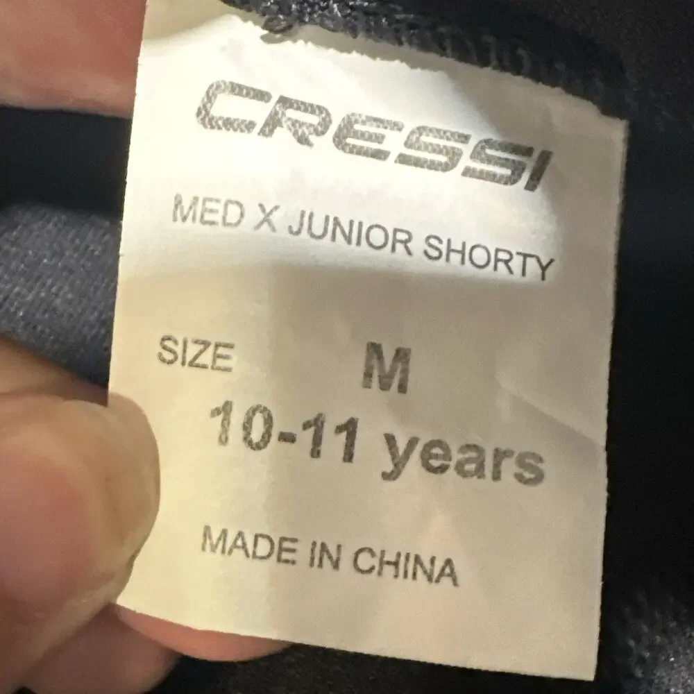 Cressi Med X 2.5 mm shorty wetsuit in black and blue One-piece Sz Med 10-11 Yrs